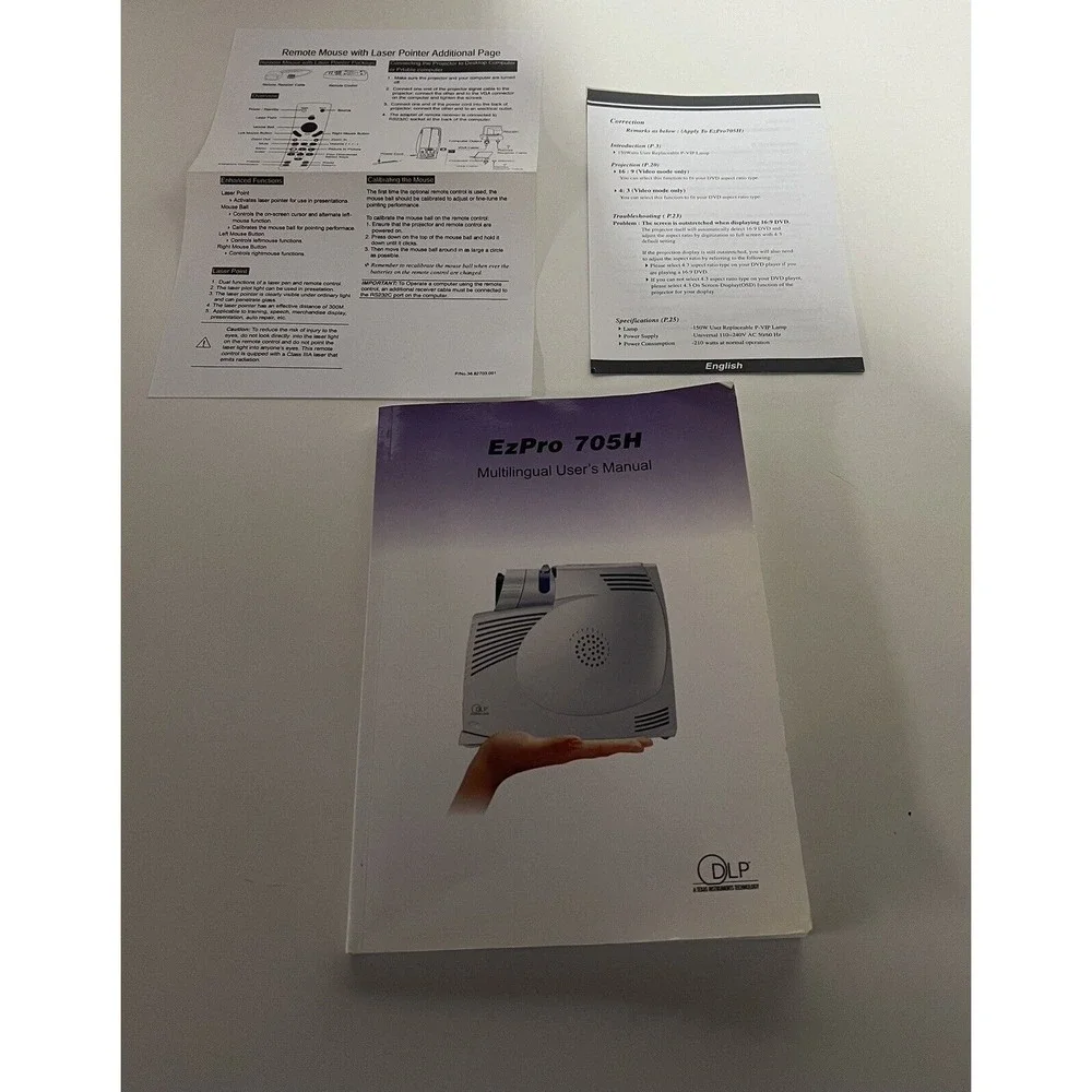 DLP EzPro 750H Multilingual User’s Manual Texas Instruments Technology‎